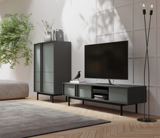 Meble ALSY, Zestaw nr 2, Meble do Salonu ALSY ANTRACYT / ALOES