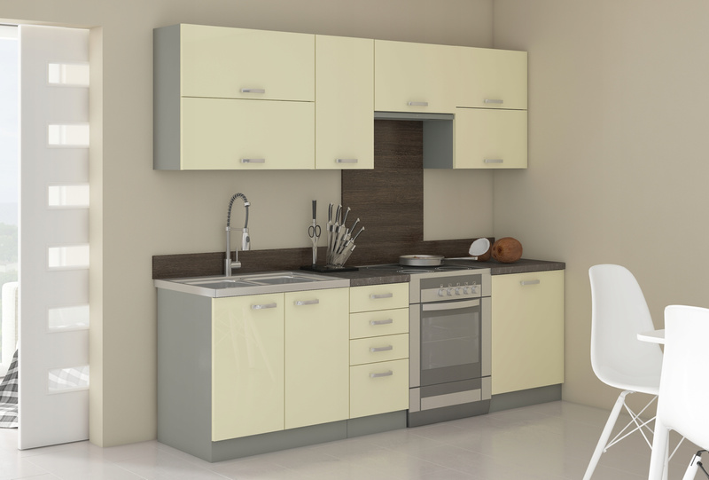 Front do zmywarki KARMEN ZM 570 x 596 KREM POŁYSK / SZARY PLATYNOWY