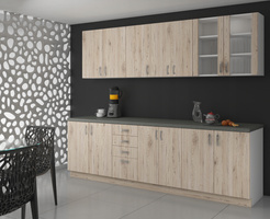 Meble kuchenne SARA DĄB SONOMA/BIAŁY zestaw kuchnia szafki 260cm