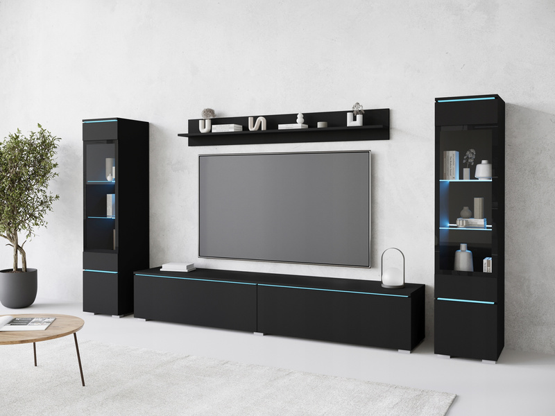 Meblościanka Zestaw mebli VERA II salon Czarny Grafit