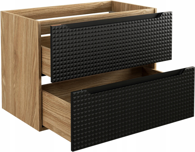 Szafka pod umywalkę 80cm, Meble łazienkowe LUXOR Dąb Olejowany / Czarny