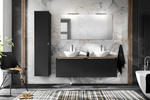 Meble łazienkowe SANTA FE BLACK 140, 2xUmywalka, 2xLustro, 2xLampa LED