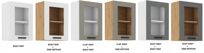 Szafka kuchenna górna LUNA 40 GS-72 1F CLAY GREY / BIAŁY MAT