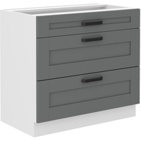 Szafka kuchenna dolna LUNA 80 D 3S BB DUST GREY / BIAŁY MAT