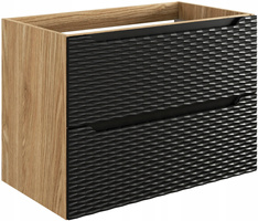 Szafka łazienkowa 80cm szuflady Meble łazienkowe OCEAN Czarny/Dąb Olejowany