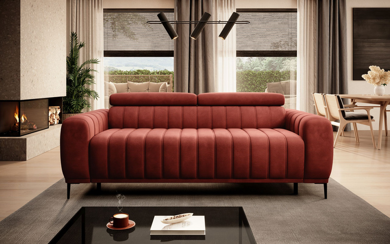 Sofa z funkcją spania GANDI A 187 cm, System włoski, Zagłówki