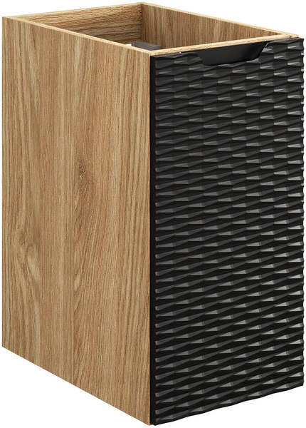 Szafka pod blat 30cm, 1 drzwi, Meble łazienkowe OCEAN Czarny/Dąb Olejowany