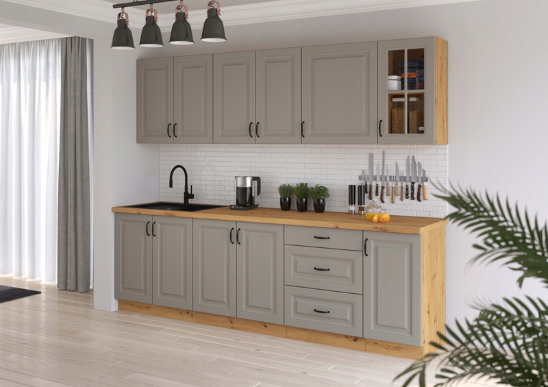 Szafka kuchenna dolna STILO 80 D 2F BB CLAYGREY/DĄB ARTISAN