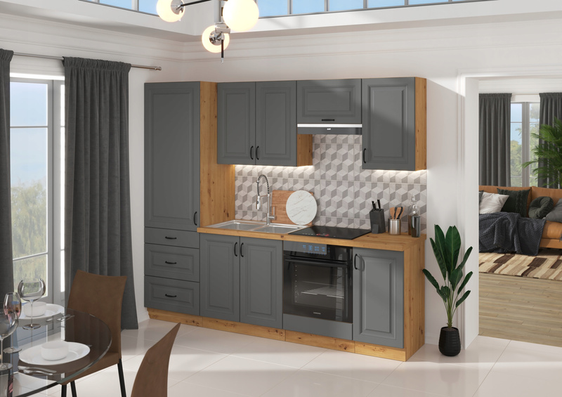 Szafka kuchenna STILO 60 DPS-210 3S 1F DUSTGREY/DĄB ARTISAN