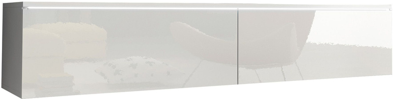 Szafka RTV Lowboard D 140cm BIAŁY / BIAŁY POŁYSK