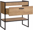 Szafka pod umywalkę 80cm, Meble łazienkowe BROOKLIN Dąb Craft Złoty/Czarny