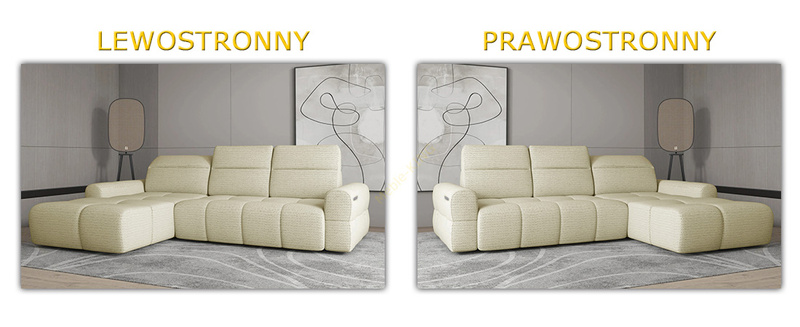 Narożnik z funkcją spania MATEO S 273 cm, Elektryczny wysuw siedziska, Pojemnik, Zagłówki