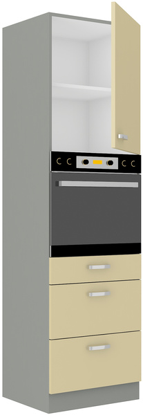 Szafka kuchenna KARMEN 60 DPS-210 3S 1F KREM POŁYSK / SZARY PLATYNOWY