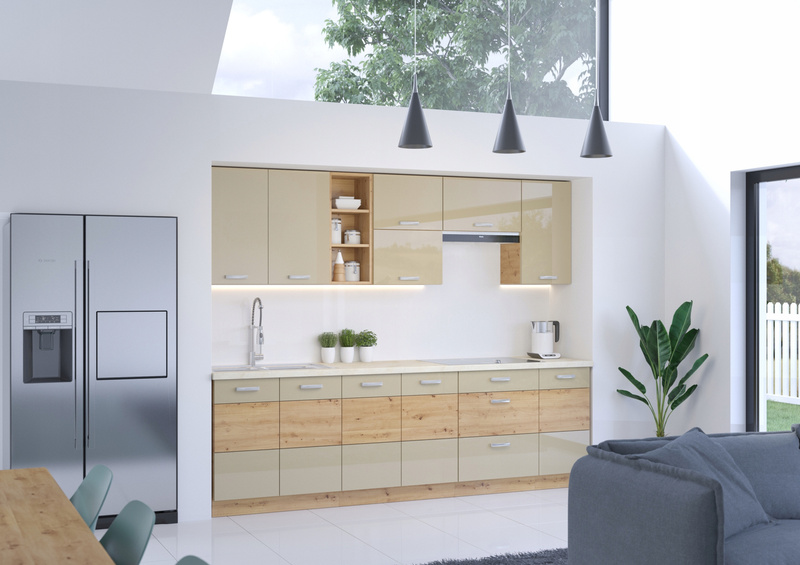 Szafka kuchenna ARTISAN 60x60 GN-72 1F (45°) BIAŁY POŁYSK / DĄB ARTISAN