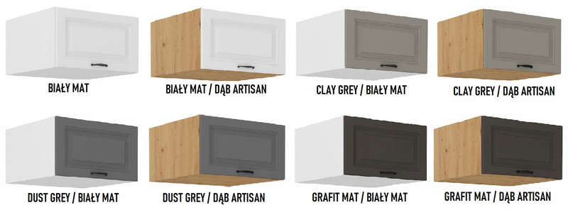 Szafka kuchenna górna STILO 60 NAGU-36 1F GRAFIT MAT/BIAŁY MAT