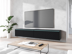 Szafka RTV Lowboard D 180cm CZARNY GRAFIT / JODEŁKA MDF