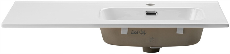 Umywalka meblowa jednokomorowa GO 90cm z blatem ceramicznym Biały Połysk