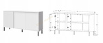 Komoda MIA 2, Komoda 145cm, Meble do Salonu MIA, MDF, Biała