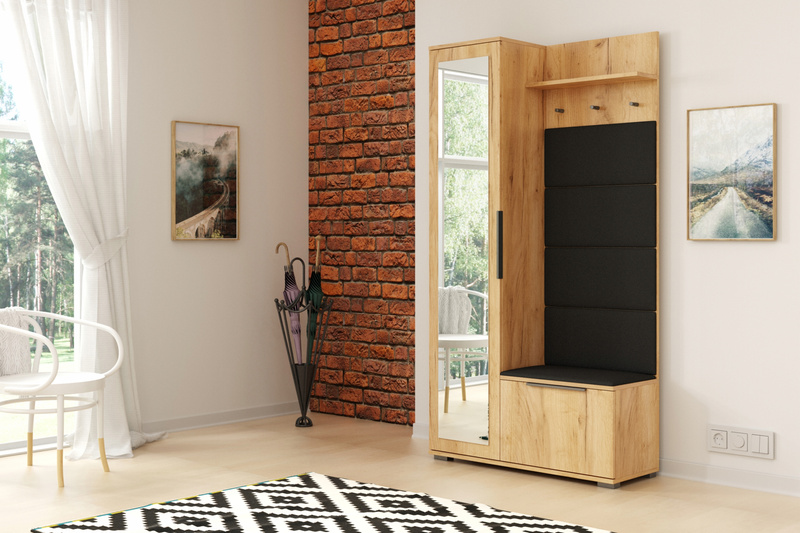 Garderoba LIVIA panele 100cm lustro PRAWA