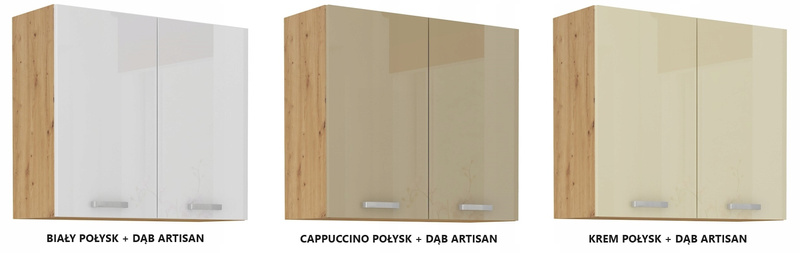 Szafka kuchenna górna ARTISAN 80 G-72 2F CAPPUCCINO POŁYSK / DĄB ARTISAN