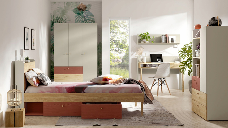 Łóżko YUKI 90x200cm, Łóżko 13 L/P, Meble Młodzieżowe YUKI Eukaliptus