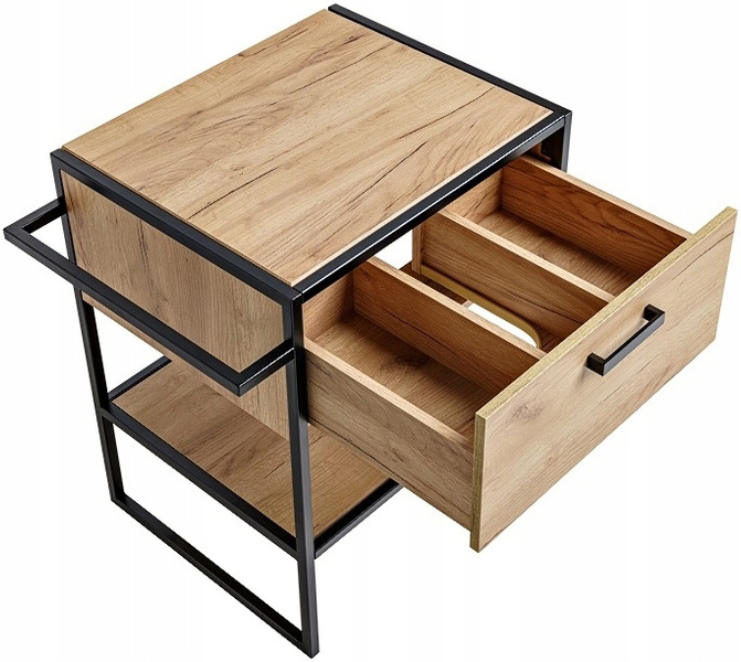Szafka pod umywalkę 70cm, Meble łazienkowe BROOKLIN Dąb Craft Złoty/Czarny
