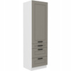 Szafka kuchenna słupek LUNA 60 DKS-210 3S 1F CLAY GREY / BIAŁY MAT