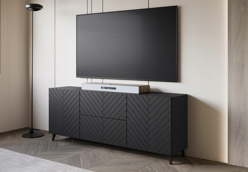 Szafka RTV PHUKET 181 Czarny Grafit Romby