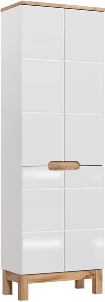 Szafka łazienkowa wysoka 805, Meble łazienkowe BALI Dąb Craft/Biały Połysk
