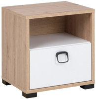 Stolik nocny KEVIN 9, szuflada, 40cm Meble Młodzieżowe Dąb / Grafit / Biały