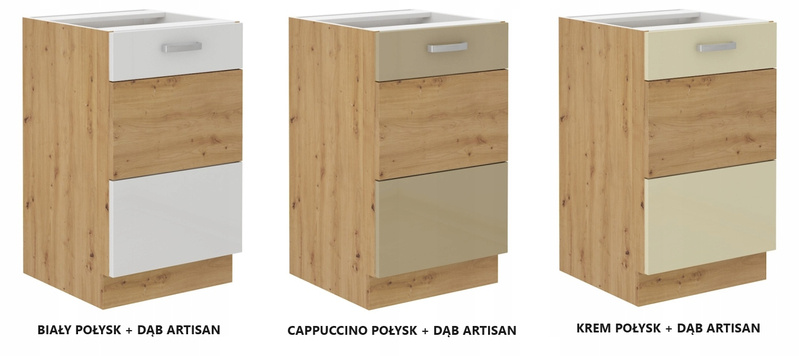 Szafka kuchenna dolna ARTISAN 50 D ZL 1F BB CAPPUCCINO POŁYSK / DĄB ARTISAN