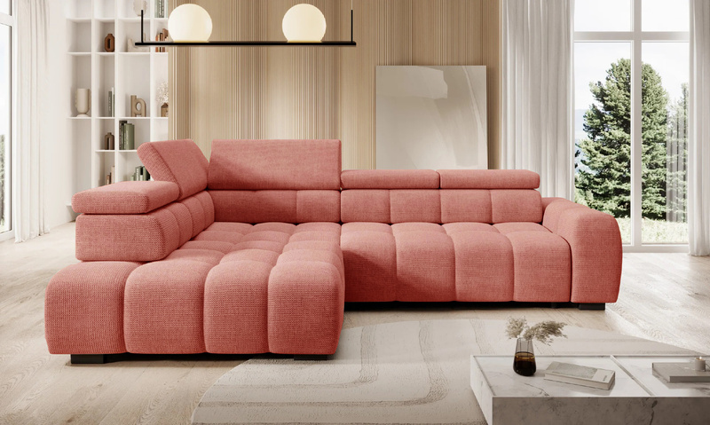 Narożnik BULL L 297cm, Elektryczny wysuw siedziska, Zagłówki