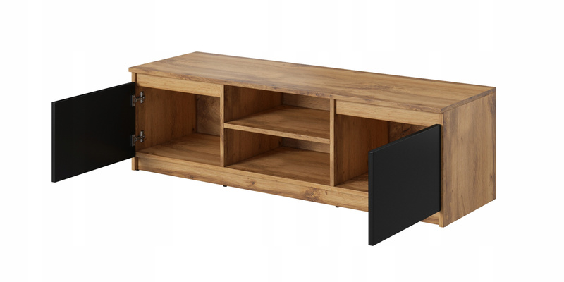 Szafka RTV DINGO 120cm DĄB WOTAN / CZARNY GRAFIT