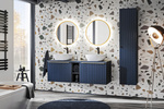 Meble łazienkowe SANTA FE DEEP BLUE 60-2, Umywalka, Lustro LED, INDIGO