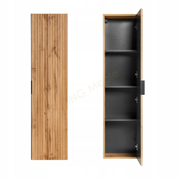 Meble łazienkowe ADEL OAK 120, Zestaw z umywalkami nablatowymi, Lustro LED