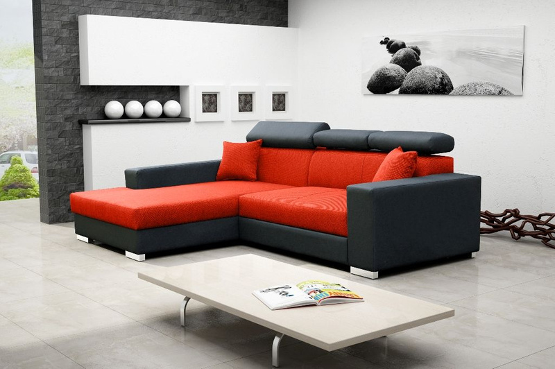 Narożnik z funkcją spania MEXICO DE LUX 263 cm, Rogówka, Rozkładany