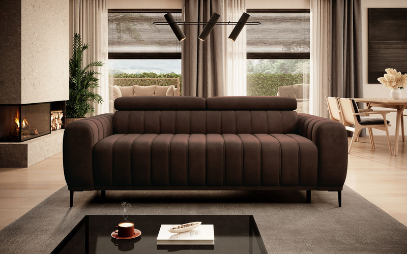 Sofa z funkcją spania GANDI C 227 cm, System włoski, Zagłówki