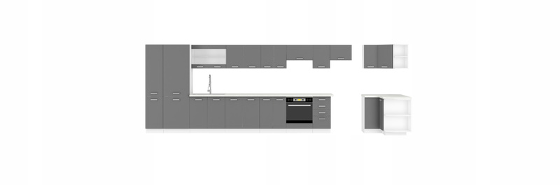 Szafka kuchenna górna SONIA 40 G-60 1F SZARY POŁYSK/BIAŁY