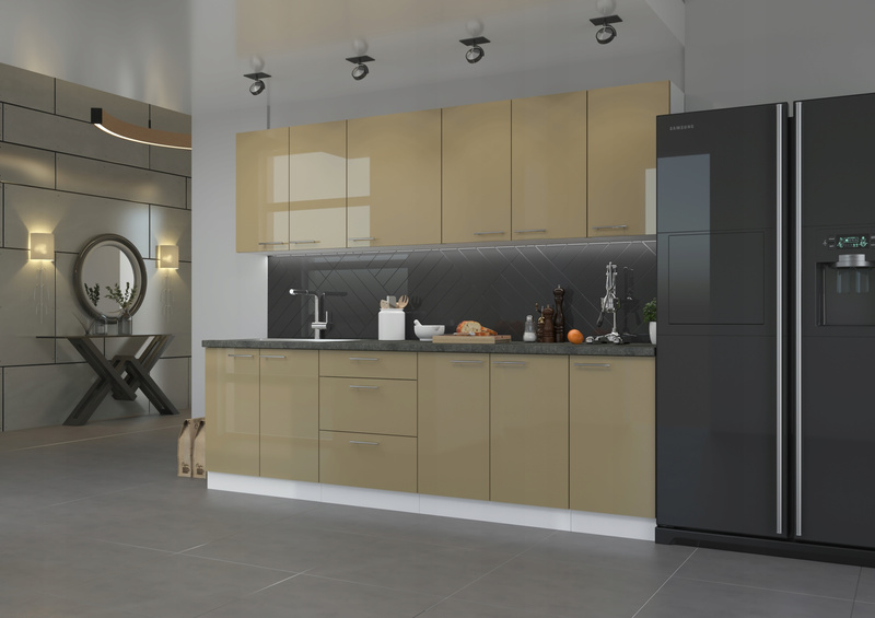Front do zmywarki LARA ZM 570x596 BIAŁY/CAPPUCCINO POŁYSK