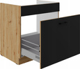 Szafka kuchenna dolna MODENA 80 ZL 1S BB CZARNY MAT/DĄB ARTISAN