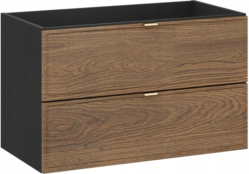 Zestaw mebli 80cm blat, słupek, Meble łazienkowe TALIA Dąb Casella/Czarny