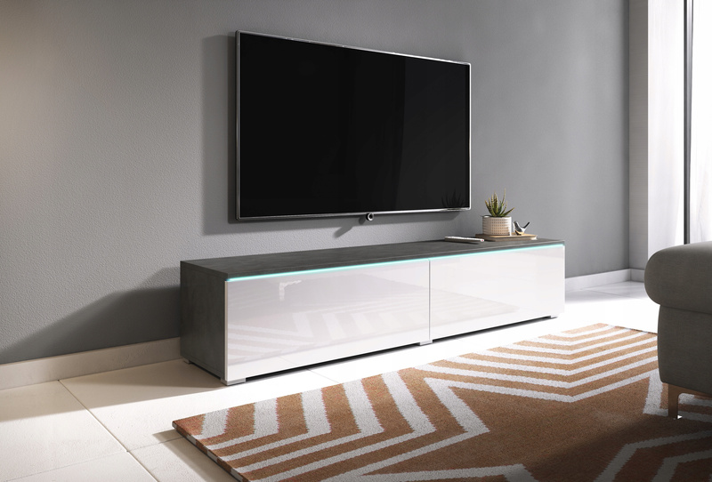 Szafka RTV Lowboard D 140cm MATERA / BIAŁY POŁYSK