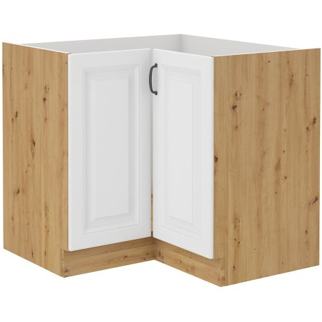 Szafka kuchenna dolna narożna STILO 90x90 DN 2F BB BIAŁY MAT/DĄB ARTISAN