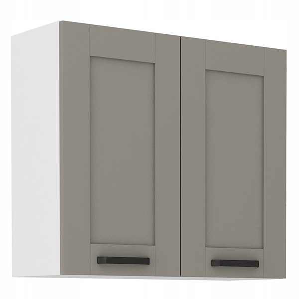 Szafka kuchenna górna LUNA 80 G-72 2F CLAY GREY / BIAŁY MAT