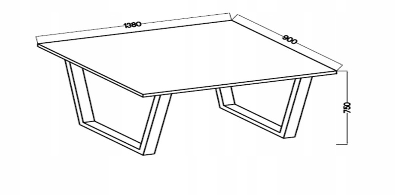 Stół loftowy do jadalni CEZAR 138x90 DĄB LANCELOT