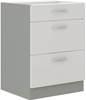 Szafka kuchenna dolna 60 D 3S BB BIAŁY POŁYSK, SZARY PLATYNOWY, Meble Kuchenne BIANCA
