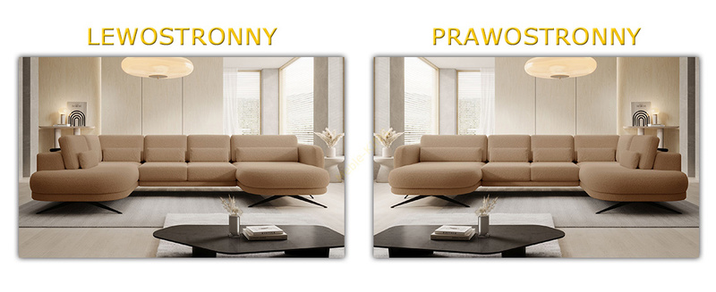 Narożnik ILUSIO XL 346 cm, Elektryczny wysuw siedziska, Regulacja Oparć