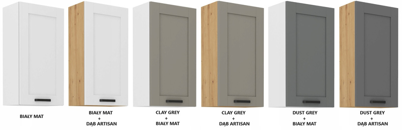 Szafka kuchenna górna LUNA 50 G-90 1F CLAY GREY / BIAŁY MAT
