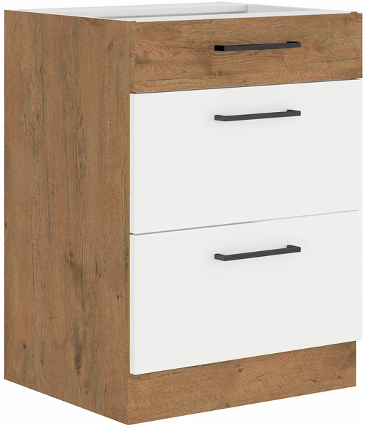 Szafka kuchenna dolna VIGO 60 D 3S BB DARK WOOD / DĄB LANCELOT