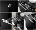 Meble łazienkowe SANTA FE BLACK 140, 2xUmywalka, 2xLustro, 2xLampa LED